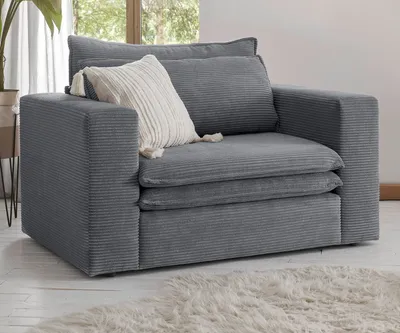 Produktbild von Loveseat Sessel "Pesaro" in grau Cord Loungesessel 125 cm
