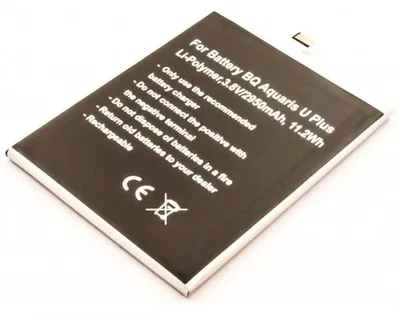 Produktbild von Akku für Bq Aquaris U Plus Li-Pol 3,8 Volt 2950 mAh schwarz.