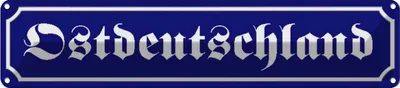 Produktbild von vianmo Blechschild 10x46 cm Ostdeutschland Deutschland