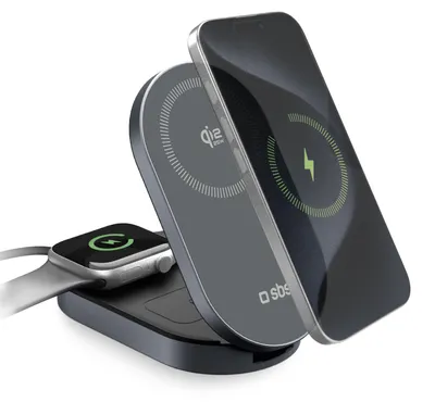 Produktbild von SBS Power Fold 3-In-1 Faltbares Wireless-Ladestations-Kit, 35W Qi2.2 Mit USB-C-Ladegerät Und Kabel Inklusive