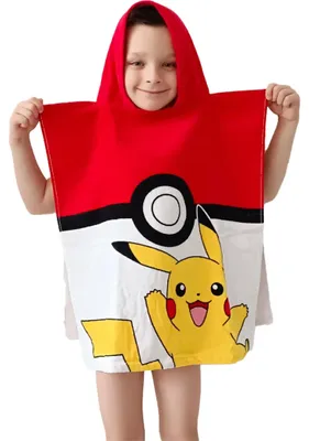 Produktbild von Pokémon Pokeball Strandtuch Poncho 50x115 cm