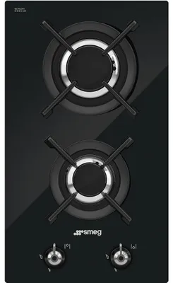 Produktbild von Smeg Classic PV332CN, Schwarz, Integriert, 30 cm, Gaskochfeld, Glas, 2 Zone(n)