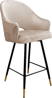 Zdjęcie produktu dla Hoker krzesło barowe Velvet czarna podstawa/złota MG06