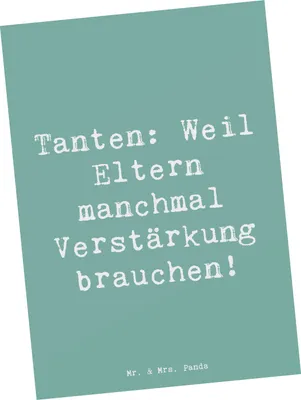 Produktbild von Mr. & Mrs. Panda Postkarte Spruch Liebe Tanten - Meeresbrise - Geschenk, Postkarten, Unterstützung, Freude, Grußkarte, Tante, Ansichtskarte, Ansichtskarten, Lächeln, Spaß