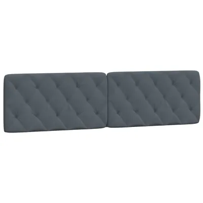 Image de Coussin de tête de lit gris foncé 200 cm velours