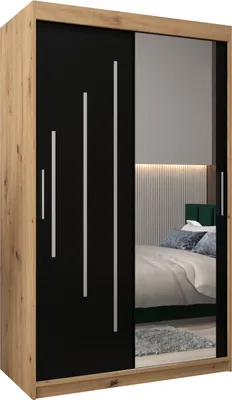 Produktbild von Kleiderschrank, Schiebetürenschrank Schlafzimmer, Schrank mit Spiegel YORK 2 120 cm