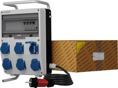Produktbild von Stromverteiler TD-S/FI 6x230V SKHU Baustromverteiler Gestell Doktorvolt® 9351