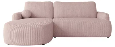 Produktbild von MIRJAN24 Ecksofa Loridu Cord, Wohnzimmmer L-Form mit Schlaffunktion und Bettkasten (Farbe: Poso 52, Seite: Links)