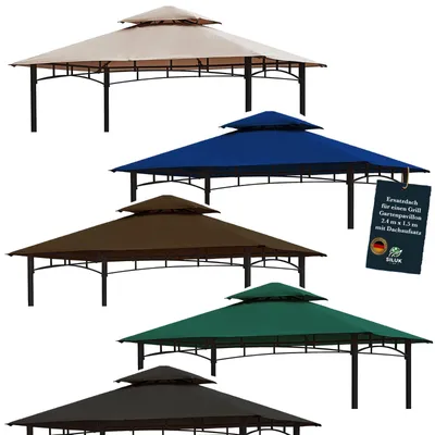 Produktbild von freigarten.de Ersatzdach für Pavillon Grill 2.4[m] x 1.5[m] Meter Pavillon Wasserdicht Material: Panama PCV Soft 370g/m² extra stark Modell 11 (Grün)
