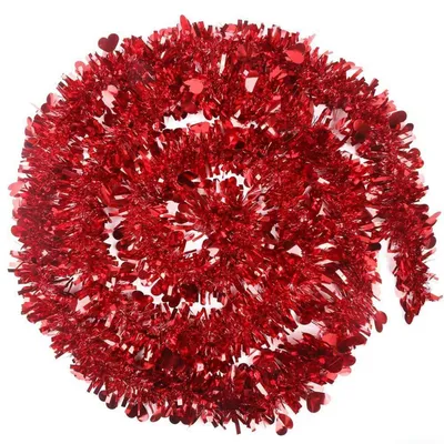 Produktbild von Lametta-Girlande Rot 90 m Metallic für Valentinstag Hochzeit Party