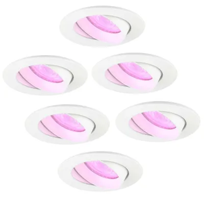 Produktbild von Ledvion 6er Set LED Einbaustrahler Rund Weiss RGB dimmbar smart