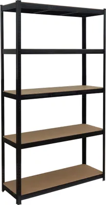 Immagine prodotto di Scaffale per carichi pesanti Relaxdays, A x L x P: 200 x 120 x 60 cm, 875 kg, 5 ripiani, scaffale da cantina, a incastro, nero/marrone