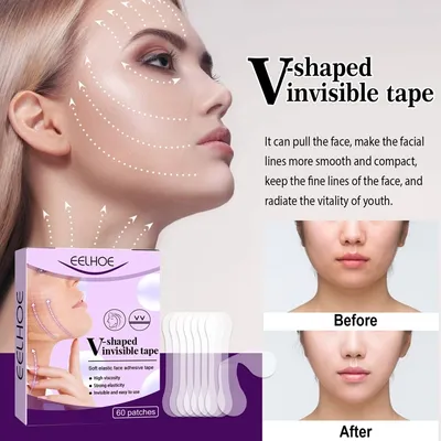 Produktbild von 120 kusů Face Lift Patch V Face Prodyšná neviditelná utahuje proti vráskám Face Masky Lift Nálepky Lepicí páska Chin Lift Patch
