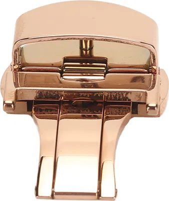 Produktbild von Uhrenarmband-Schmetterlingsschließe aus Edelstahl, universelle Ersatz-Schmetterlingsschließe, Roségold, 18 mm / 0,71 Zoll