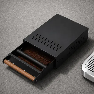 Klopbox für Kaffeesatz, Edelstahl, 31,5 x 21 x 7,5 cm