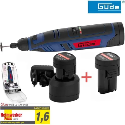 Produktbild von Güde 12V Li Multifunktions Akku Schleifer für Dremel Zubehör mit 2 Akkus