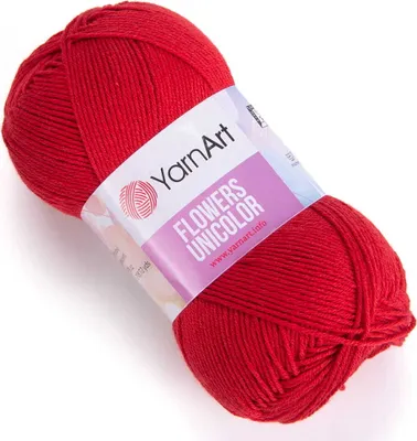 Produktbild von YarnArt Flowers Unicolor 738 Rote Wolle, 200m/50g, für Kleidung & Accessoires