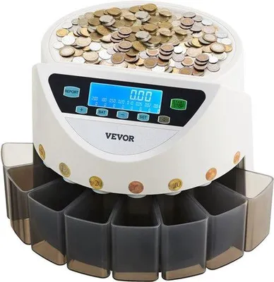 Immagine prodotto di Macchina per la coniazione di monete, ordinatrice di monete per 8 tipi di euro, con schermo LCD e funzionamento manuale