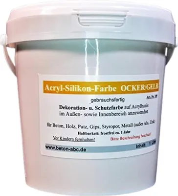 Produktbild von Acryl-Silikon Betonfarbe Gelb 1L – Extrem witterungsbeständig, abriebfest & haftstark