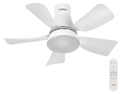 Produktbild von OSRAM LED-Deckenventilator Weiß, 44,5 cm ⌀, Warmweiß, 3000 K / 4000 K / 6500 K, Fernbedienung, leise, Polycarbonat (PC)