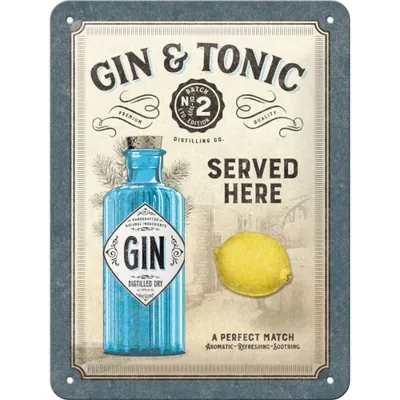 Immagine prodotto di Nekupto Cedule 15x20 Gin & Tonic Servito Qui NA26266