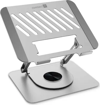 Produktbild von Rotary Laptop-Ständer Metall silber verstellbar schwenkbar 270x260x220mm bis 15,6 Zoll 5kg