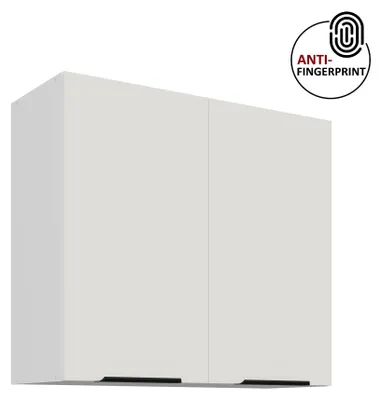 Produktbild von Küchen Hängeschrank 80 cm ARIA Weiss ultra matt + Weiss matt, hochwertige Fronten mit Anti Fingerprint Beschichtung Küchenzeile Küchenblock