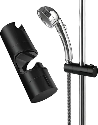 Imagen del producto de Soporte ajustable para cabezal de ducha, compatible con barras de 20-25 mm, cromado, giratorio 360°, soporte para ducha de mano