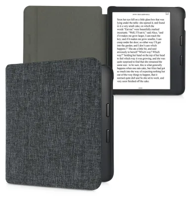 Produktbild von kwmobile Hülle kompatibel mit Kobo Libra 2 - Stoff eReader Schutzhülle Cover Case - Dunkelgrau