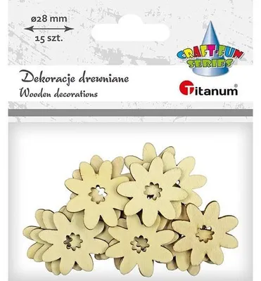Produktbild von Holzblumen 28 mm, 15 Stück – Titanum