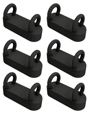 Image de Porte-crayons magnétique 6 compartiments avec plaques métalliques, clip en silicone pour réfrigérateur, tableau blanc, bureau, noir
