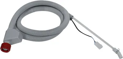 A washing machine inlet hose with an Aquastop valve and electrical connector.