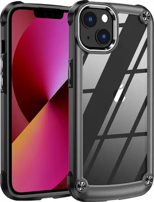 Produktbild von iPhone 14 Hülle, Hybrid Transparente PC Robust TPU Bumper Stoßfest Schutzhülle für iPhone 14 Schwarz