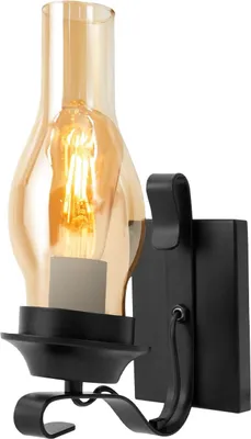 Produktbild von Rustikale Retro Wandleuchte - E27 Wandlampe - Eisen - 220 V AC - Nicht dimmbar - Ohne Leuchtmittel - Schwarz