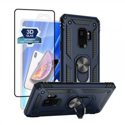 Produktbild von Armor Hülle für Samsung Galaxy S7 S8 S9 - Farbe: Blau + 9H Displayglas  - Modellkompatibilität: Für Samsung Galaxy S9