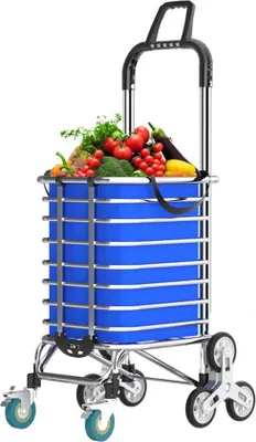 Zdjęcie produktu dla Wyściełane, składane wózki na zakupy z 8 kółkami, przenośne, pojemność do 40 litrów