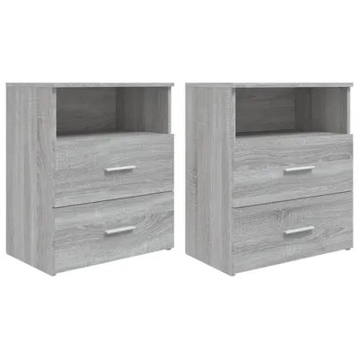 Image de The Living Store Nachttische 2 Stk. Grau Sonoma 50x32x60 cm
