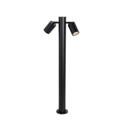 Zdjęcie produktu dla Stojąca lampa ogrodowa czarna 80 cm IP44 regulowana 2-światłowa - Duo