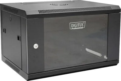 Image de Digitus DN-W19 06U/450/B, Armoire murale, 6U, 60 kg, serrure, noir