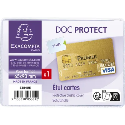 Produktbild von Exacompta 10x 10 Schutzhüllen für Kreditkarten PVC 70x98mm Kristall 5384UE