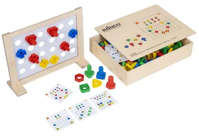 Produktbild von Educo Lernspiel mit Formen und Farben - Zusammenschrauben - Montessori-Spiel