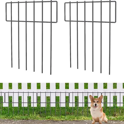 Produktbild von 10-teiliger Tierabwehrzaun für den Garten, rostbeständiges Metall, hält Hunde und Kaninchen fern, für den Außenbereich, (33 cm x 43,2 cm) * 10 Stück