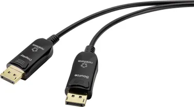 Produktbild von Renkforce Glasfaser / DisplayPort Anschlusskabel DisplayPort Stecker, DisplayPort Stecker 50.00 m Schwarz UHD 8K @ 60 H
