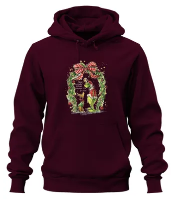 Produktbild von Grinch Maybe Christmas means a little bit more lustig Hoodie Kapuzenpullover, Burgundy, XL