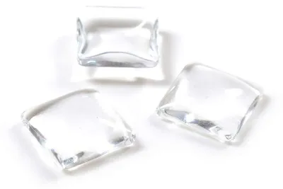 Produktbild von Vintageparts Cabochons Glas klar quadratisch 12 mm, 6 Stück