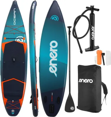 Produktbild von Aufblasbares SUP-Board ENERO OCEAN 350x81x15 cm – Set bis 170 kg – Extra großes Stand Up Paddle Board