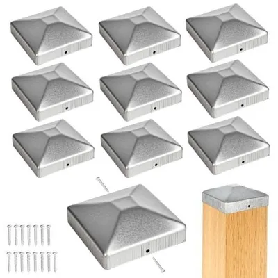Zdjęcie produktu dla Nasadki słupków 9X9 cm ocynkowane ogrodzeniowe zestaw 10 szt