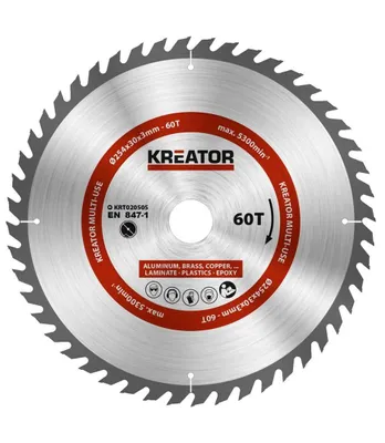 Produktbild von Kreissägeblatt für Metall Holz PVC ø 254 x 30 x 3 mm 60 Zähne + Reduzierringe