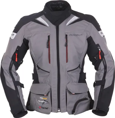 Produktbild von Modeka Panamericana Damen Motorrad Textiljacke, grau/schwarz, 34