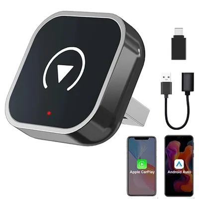 Produktbild von 2-in-1 Wireless CarPlay und Android Auto Adapter, Adapter Plug und Play, zu USB Typ A, Kompatibel zu USB Typ A, Kompatibel, mit iOS 10+ und Fahrzeugen